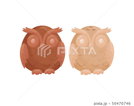 Stylish salt and pepper in the form of owls. Vector illustration. 50470746
