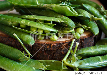 Fresh green pods from farmers market Fresh green pods from farmers market 50471218