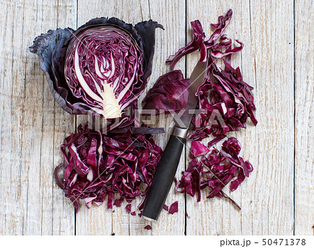 Red cabbage with a knife Red cabbage with a knife 50471378