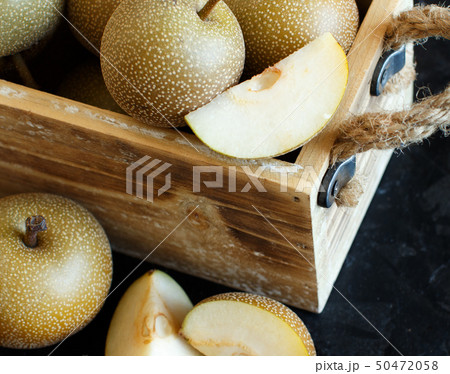 Nashi Pears on wood 50472058