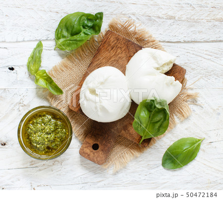 Italian mozzarella cheese stuffed with ricotta and Italian mozzarella cheese stuffed with ricotta and 50472184
