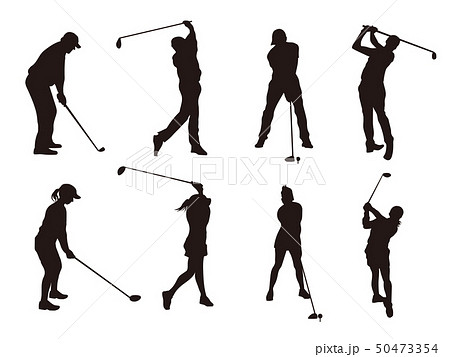 ゴルフ選手 シルエットイラスト素材のイラスト素材 50473354 Pixta