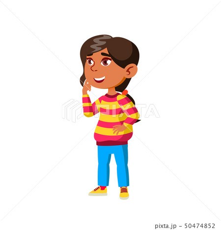 Arab, Muslim Child Girl Cartoon Isolated Vector Illustration 50474852