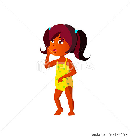 Indian Child Girl Cartoon Isolated Vector Illustration 50475153