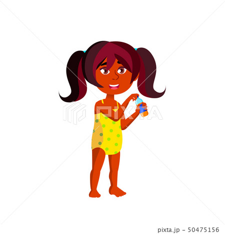 Indian Child Girl Cartoon Isolated Vector Illustration 50475156