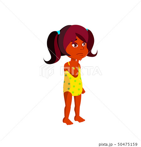 Indian Child Girl Cartoon Isolated Vector Illustration 50475159