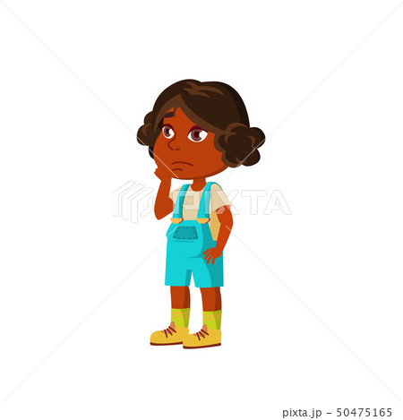 Indian Child Girl Cartoon Isolated Vector Illustration 50475165