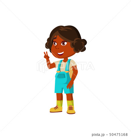 Indian Child Girl Cartoon Isolated Vector Illustration 50475168