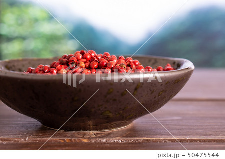Pink peruvian pepper in a jungle Pink peruvian pepper in a jungle 50475544