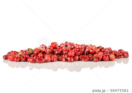 Pink peruvian pepper isolated on white 50475561