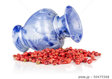 Pink peruvian pepper isolated on white 50475568