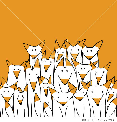 Foxes big family, sketch for your design 50477943
