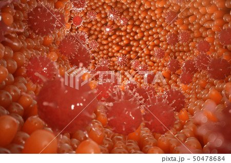 Intestinal villi. Intestine lining. Microscopic capillary. Human intestine. Concept of a healthy or Intestinal villi. Intestine lining. Microscopic capillary. Human intestine. Concept of a healthy or 50478684