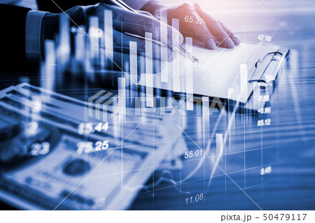 Stock market or forex trading graph and candlestic 50479117