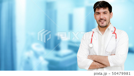Young male doctor working at the hospital. 50479981