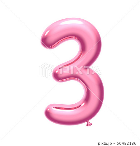 Pink balloon number 3 50482136