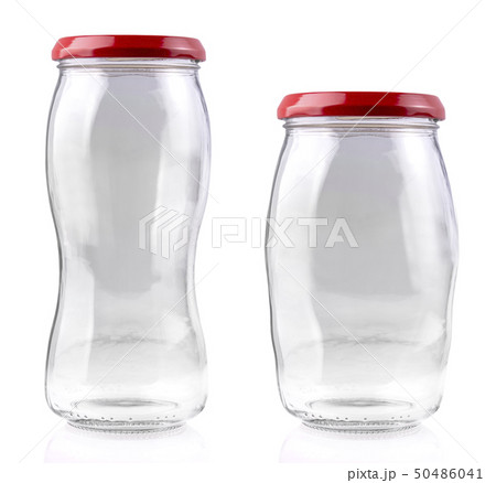 The empty glass jar isolated on white with The empty glass jar isolated on white with 50486041