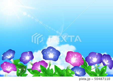 朝顔の背景のイラスト素材