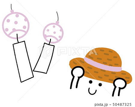 麦わら帽子の女の子のイラスト素材