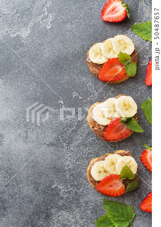 Delicious sandwiches with chocolate nougat, Delicious sandwiches with chocolate nougat, 50487657