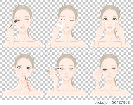 Illustration of a woman doing makeup Illustration of a woman doing makeup 50487908
