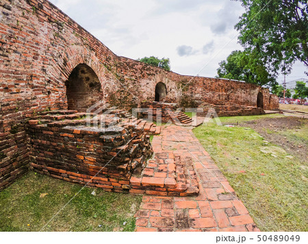 Anciant wall at Pom Phet, Ayutthaya, Thailand 50489049