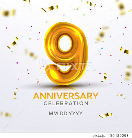 Ninth Anniversary Birth Celebration Number Vector 50489093