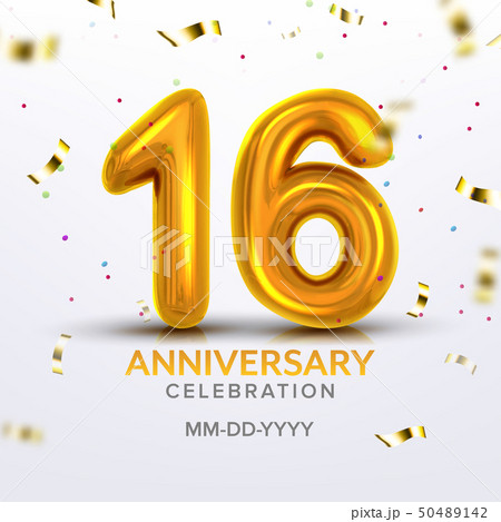 Sixteen Anniversary Celebration Number Vector 50489142