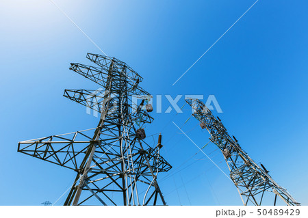 Power tower in the sky background, high-voltage 50489429