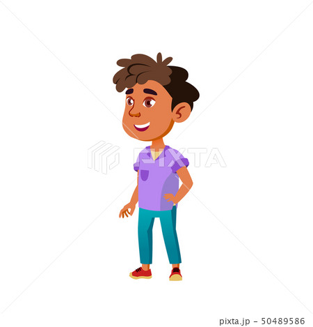 Arab, Muslim Child Boy Cartoon Isolated Vector Illustration 50489586