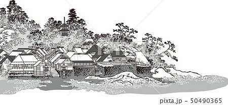 富嶽三十六景　相州江嶌　白黒 50490365