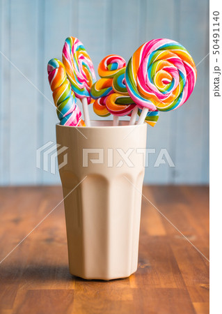 Various colorful lollipops. Various colorful lollipops. 50491140