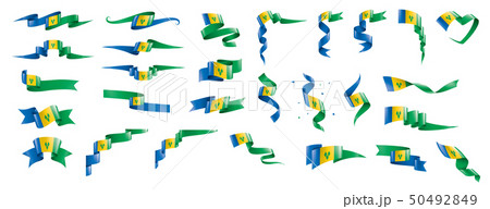 Saint Vincent and the Grenadines flag, vector illustration on a white background Saint Vincent and the Grenadines flag, vector illustration on a white background 50492849