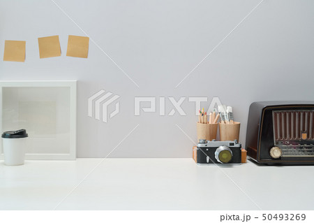 Mockup Blank poster, books, vintage radio and Mockup Blank poster, books, vintage radio and 50493269