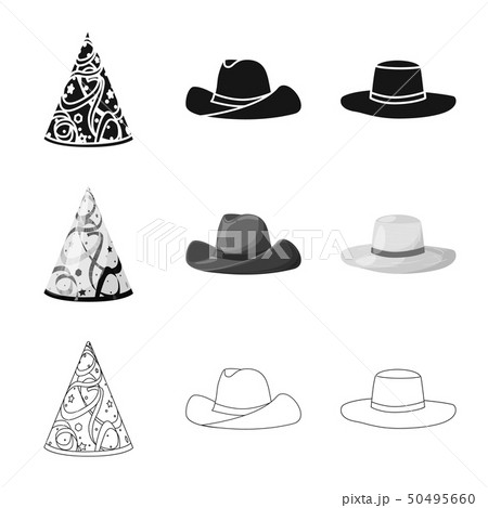 Vector illustration of clothing and cap icon. Collection of clothing and beret vector icon for stock 50495660
