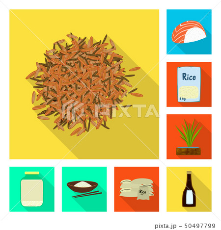 Vector design of raw and agricultural symbol. Collection of raw and ecological stock symbol for web. 50497799