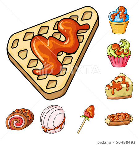 Isolated object of dessert and sweet sign. Collection of dessert and food stock symbol for web. Isolated object of dessert and sweet sign. Collection of dessert and food stock symbol for web. 50498493