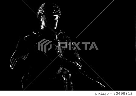Counter terrorism forces soldier aiming with rifle 50499312