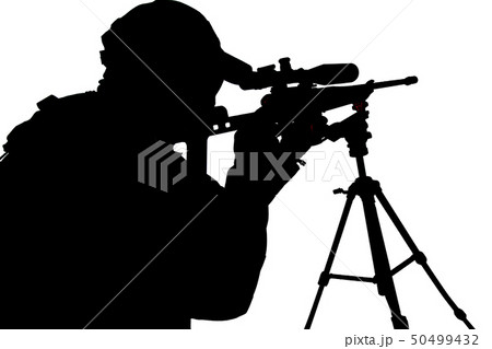 Police SWAT sniper aiming with rifle studio shoot 50499432