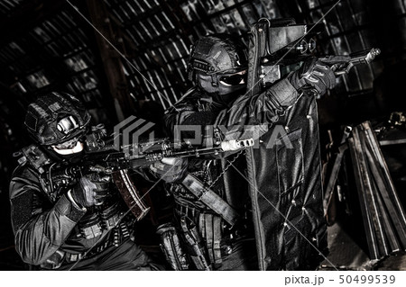 Police special reaction team squad attacking criminals 50499539