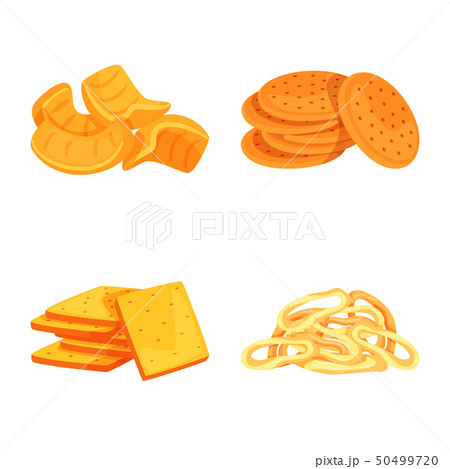 Vector design of food and crunchy logo. Collection of food and flavor stock vector illustration. 50499720