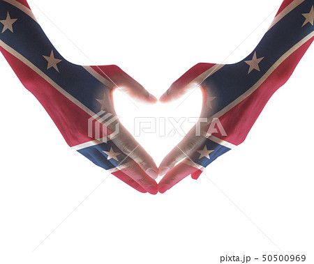 Confederate Memorial Day flag pattern on hands Confederate Memorial Day flag pattern on hands 50500969
