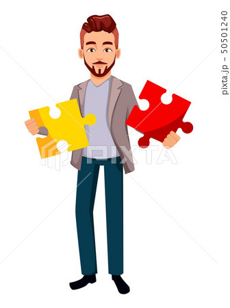 Cartoon character businessman in casual clothes 50501240