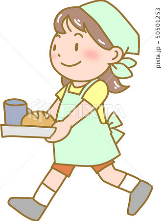 給食当番の女の子のイラスト素材 50501253 Pixta