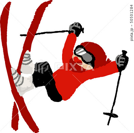 スキーでこける男性のイラスト素材 50501284 Pixta