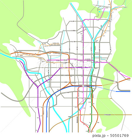 京都の地図 19のイラスト素材