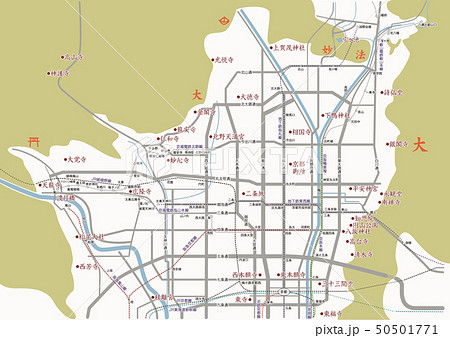 京都の地図 19のイラスト素材