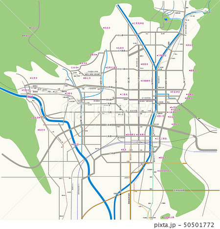 京都の地図 19のイラスト素材