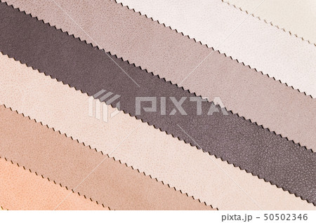 A set of samples of fabric furniture decoration lines of textile textures. Multicolored stripes 50502346