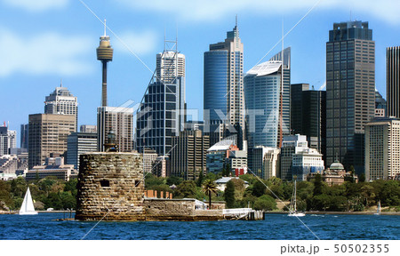 City view of Sydney in Australia with high buildin 50502355